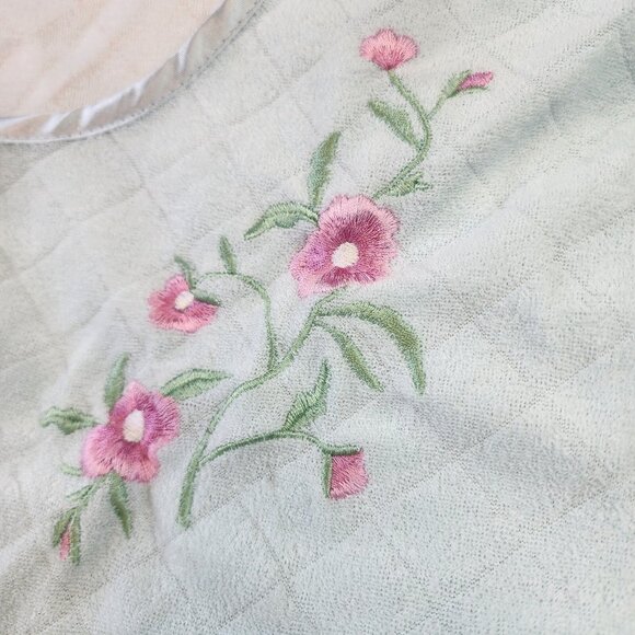 Vintage Nighties S Blue Pink 2p LOT Snap Button Front Pocket House Coat Granny - Picture 6 of 12